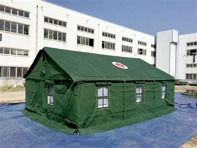 Tienda de campaña para socorro médico del hospital de campaña